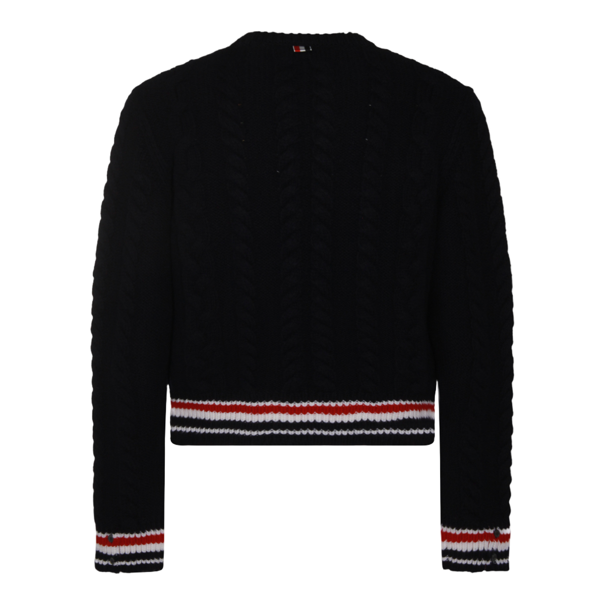 Thom Browne Blue Cable Knit Virgin Wool Sweater Wit