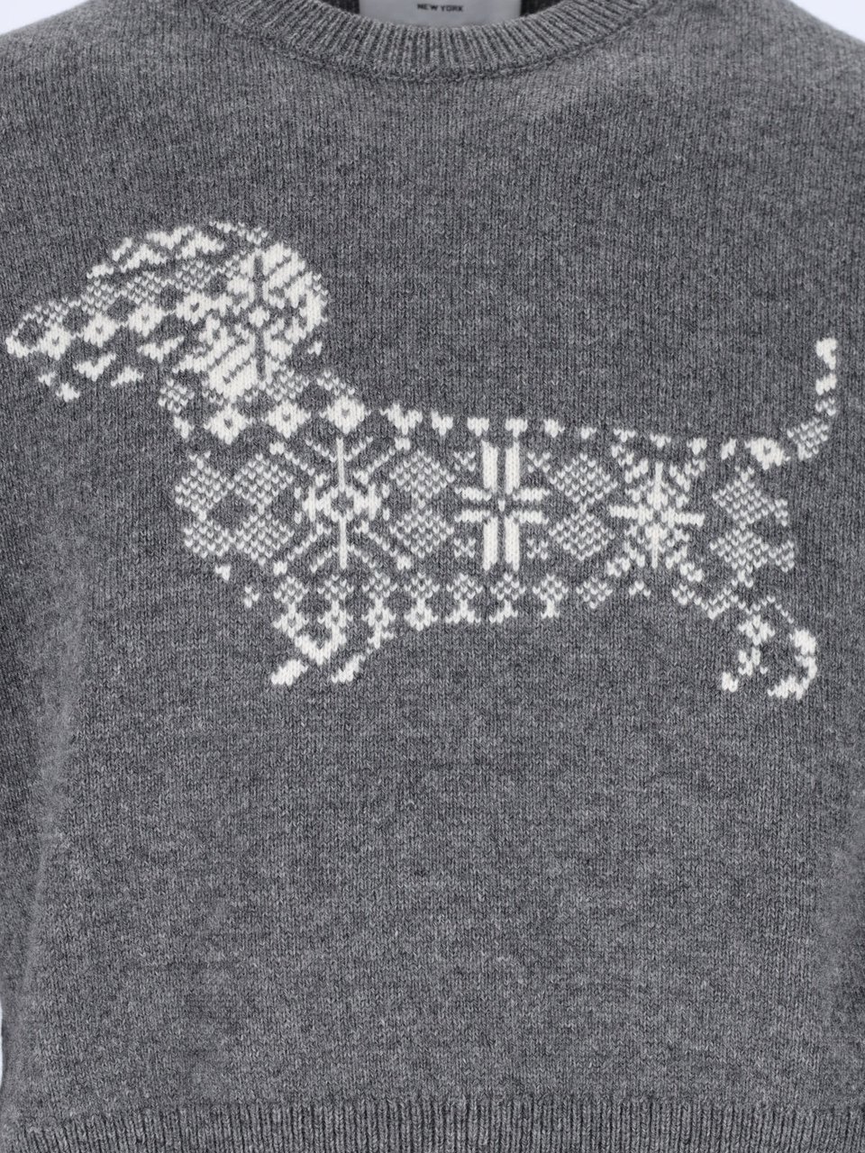 Thom Browne Hector Grey Wool Sweater Grijs