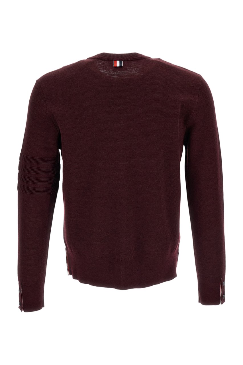Thom Browne Dark Red 4-Bar Wool-Blend Sweater Maroon