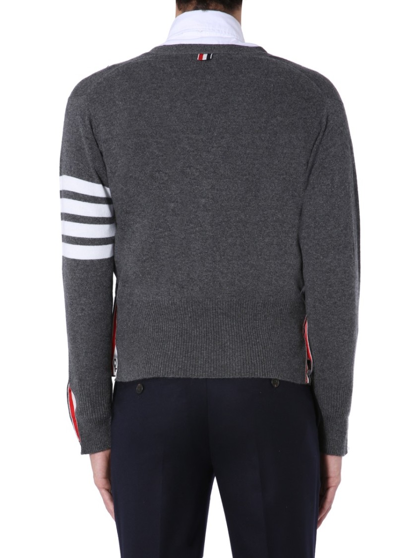 Thom Browne V-Neck Cardigan Grijs