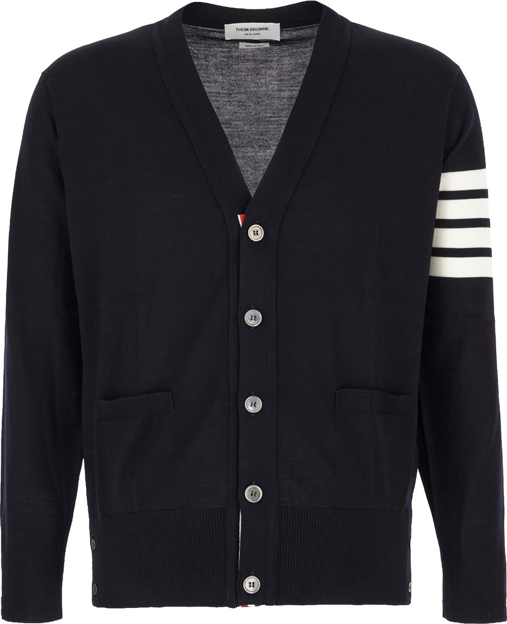 Thom Browne Midnight blue wool cardigan Blauw
