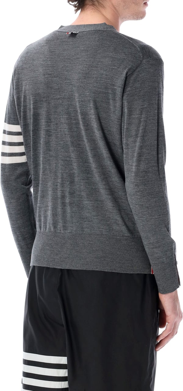 Thom Browne Classic v-neck cardigan sustainable Grijs