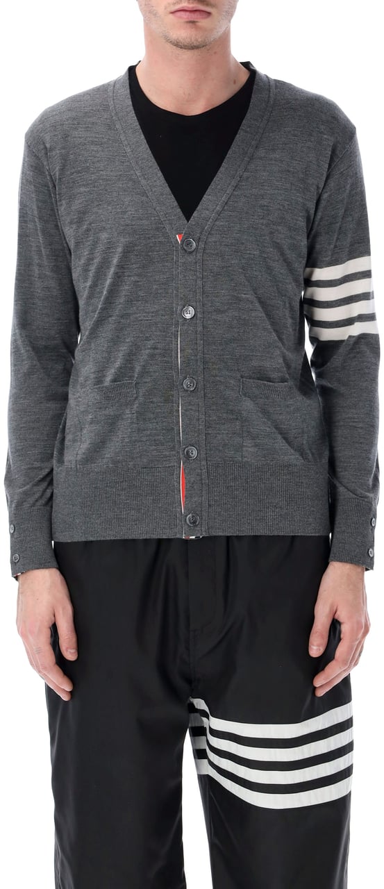 Thom Browne Classic v-neck cardigan sustainable Grijs