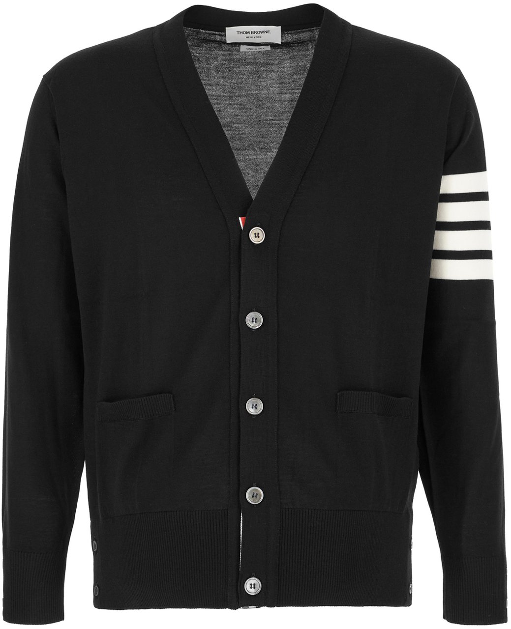 Thom Browne Navy blue wool cardigan Blauw