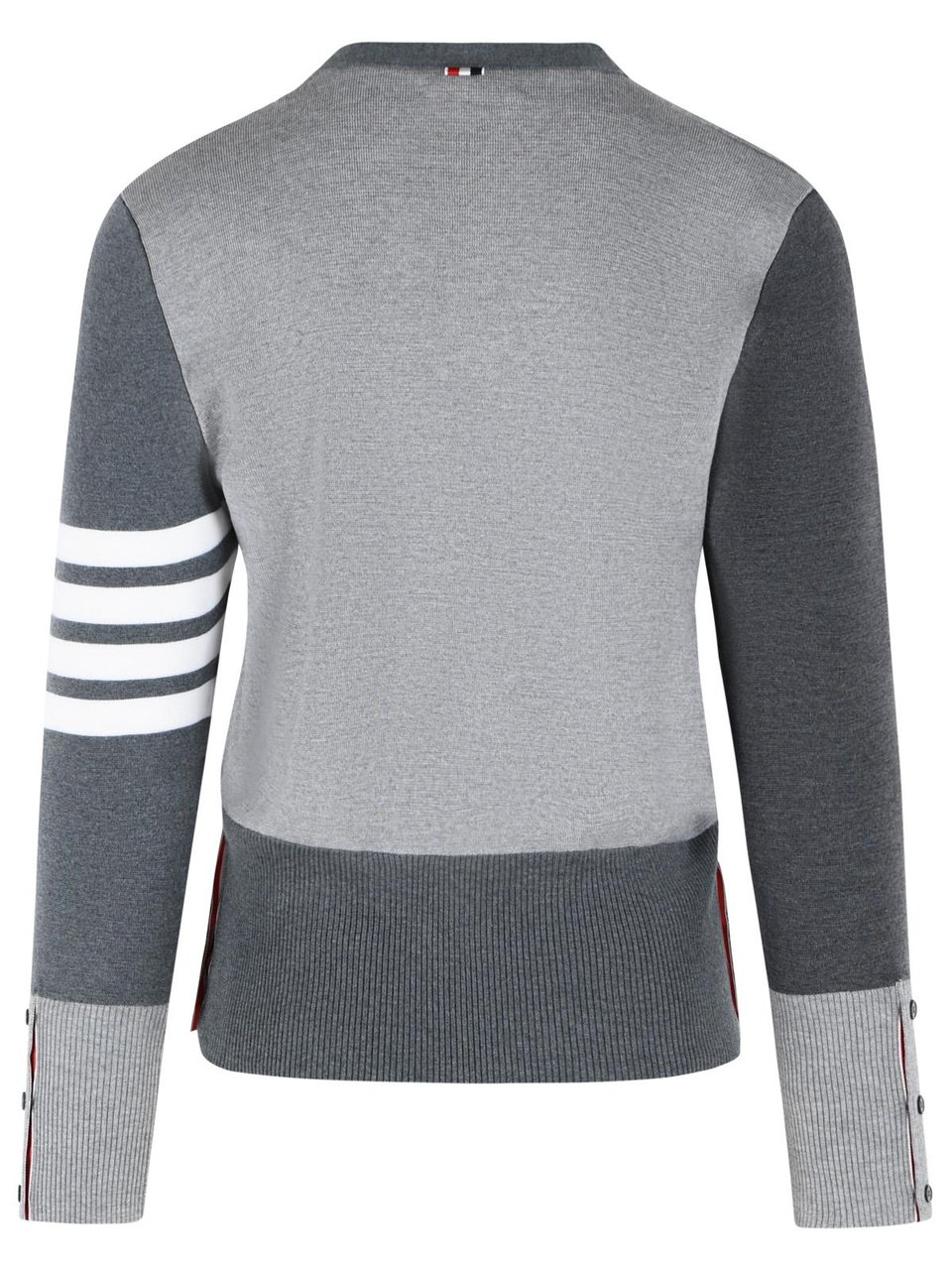 Thom Browne 'Fun Mix' Grey Merino Wool Cardigan Grijs