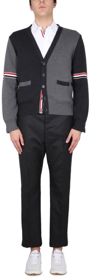 Thom Browne V-Neck Cardigan Grijs