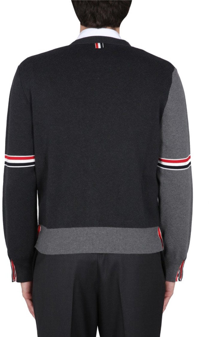 Thom Browne V-Neck Cardigan Grijs
