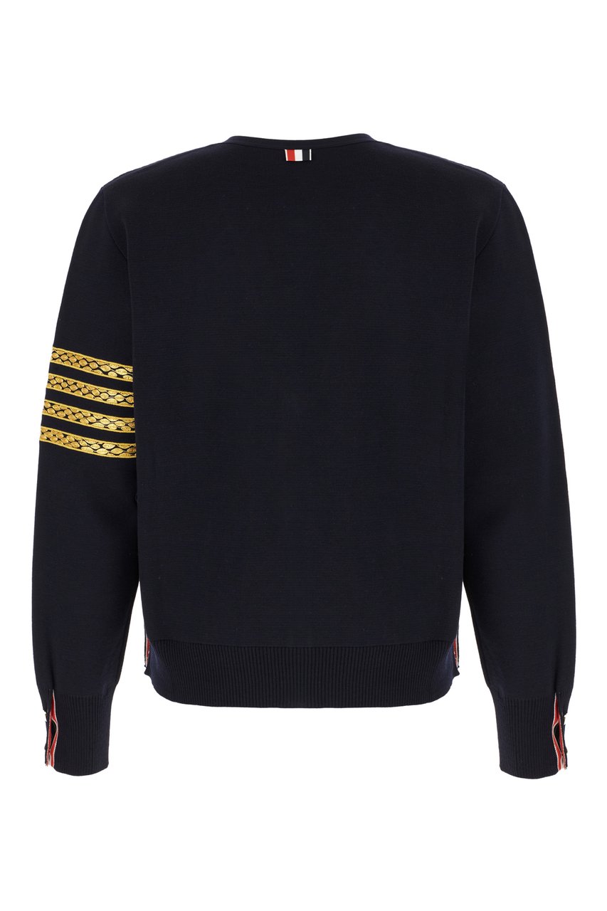 Thom Browne Thom Browne Midnight blue wool cardigan Blauw