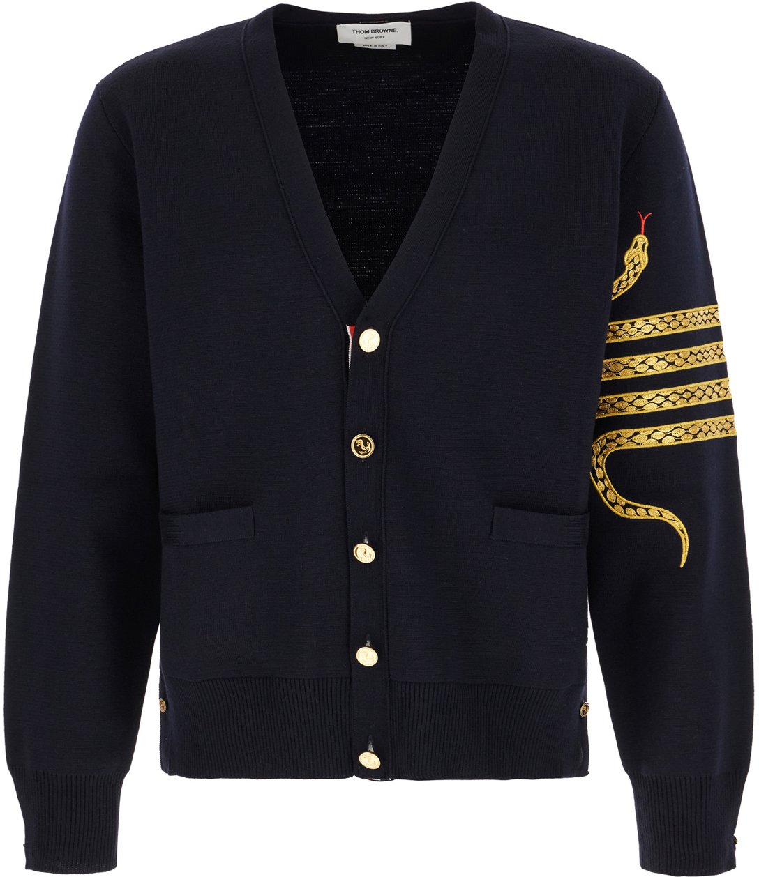 Thom Browne Thom Browne Midnight blue wool cardigan Blauw