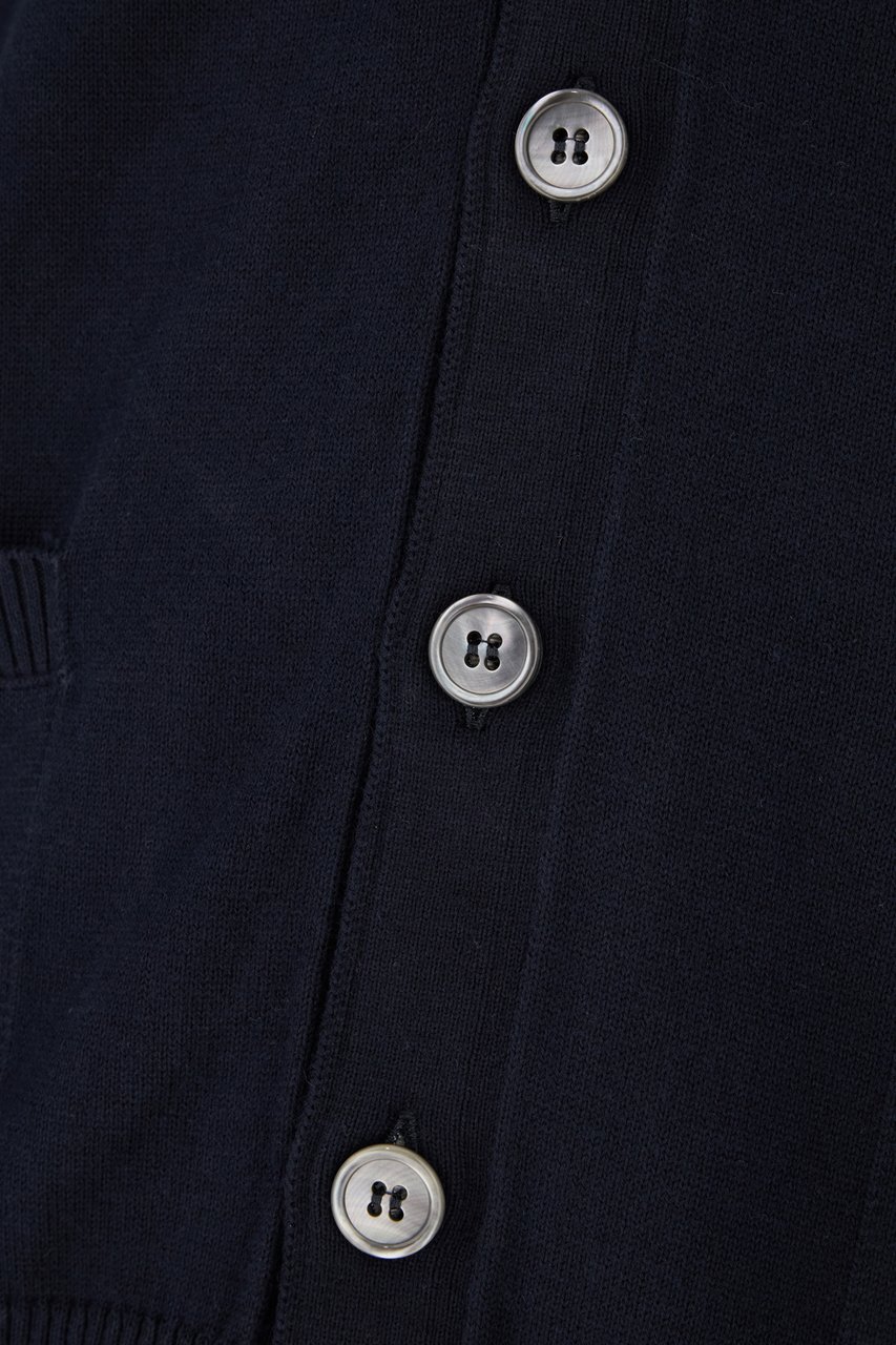 Thom Browne Thom Browne Navy blue cotton cardigan Blauw