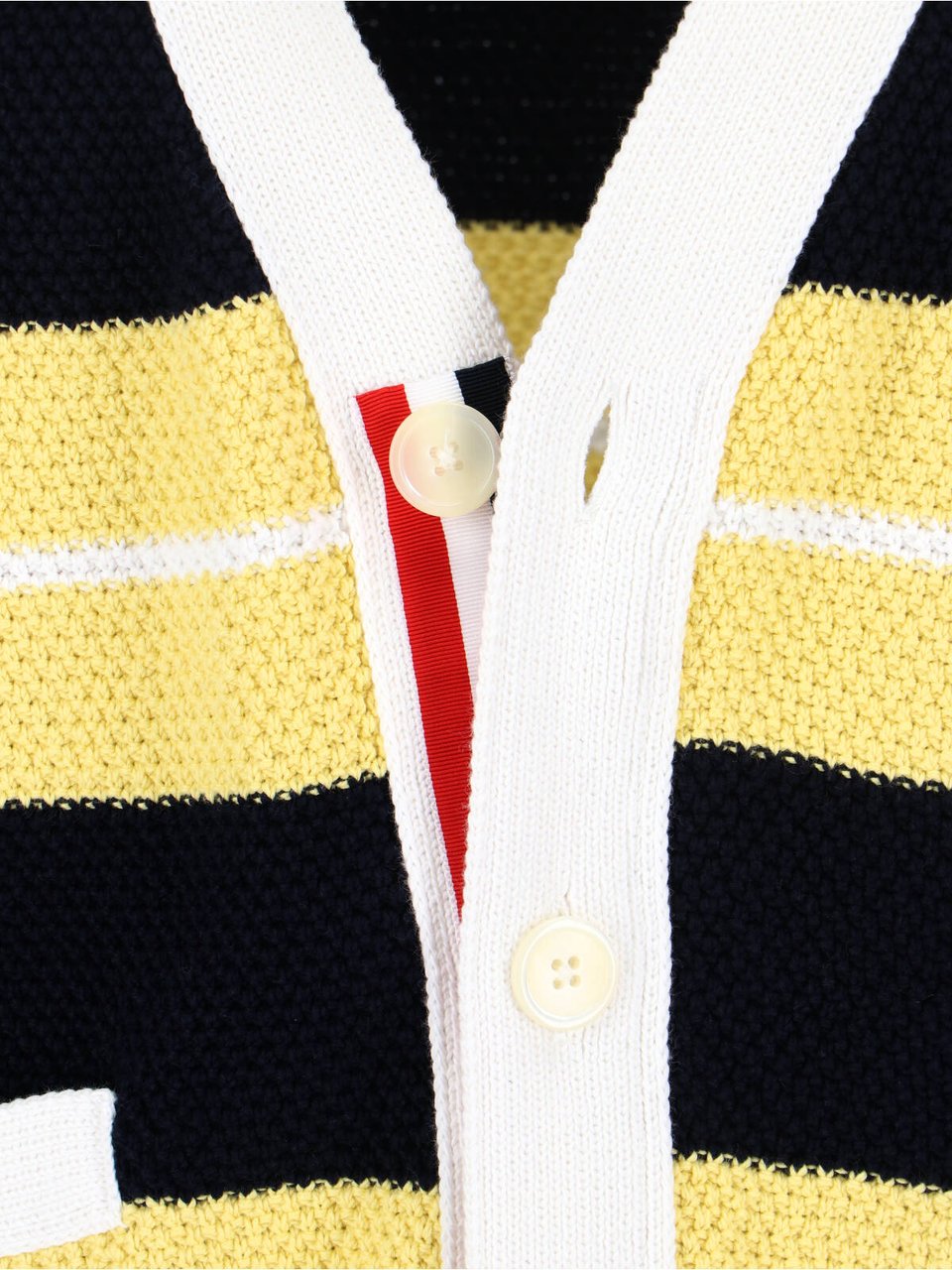 Thom Browne Striped Cardigan – Yellow Geel