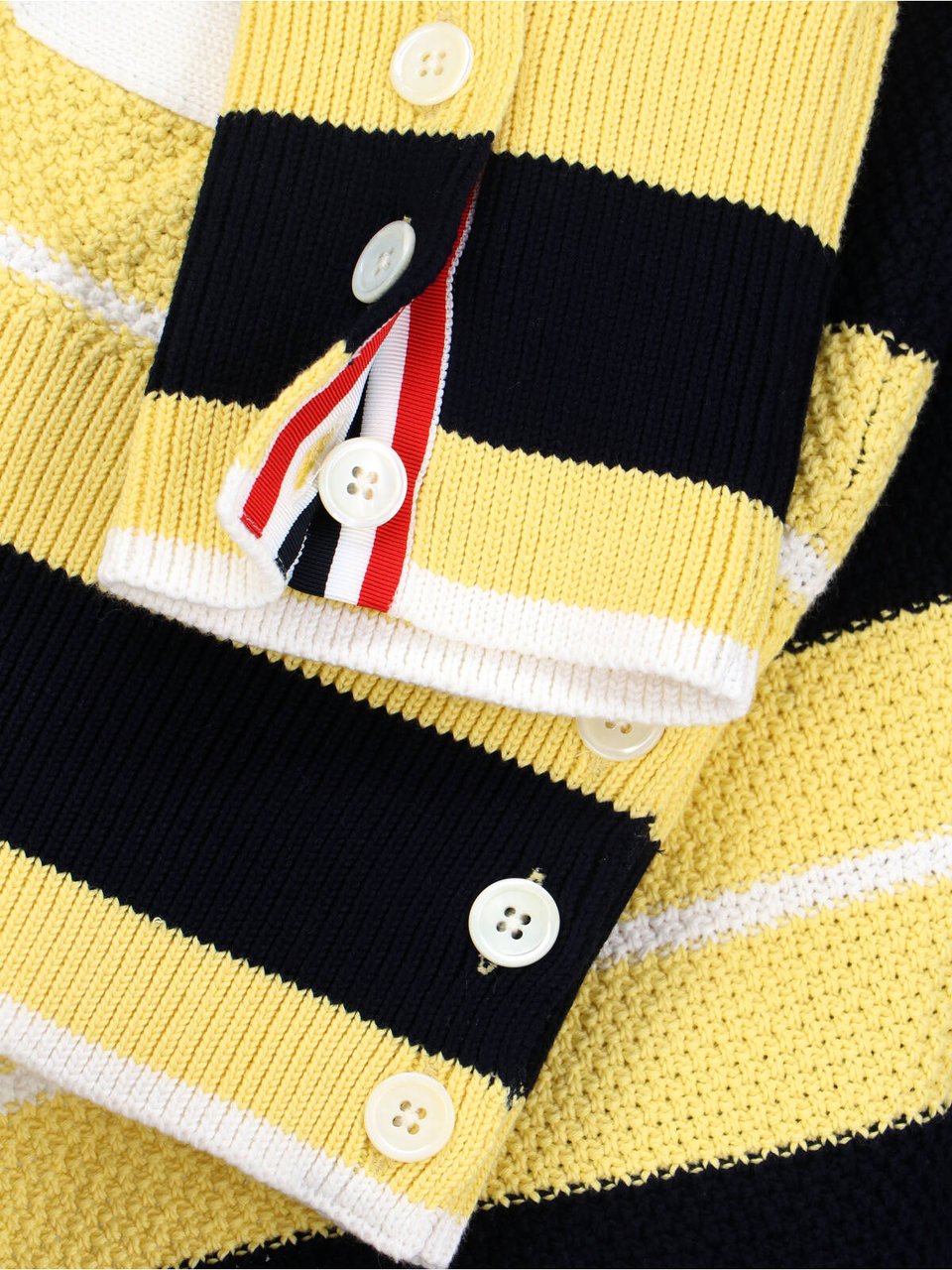 Thom Browne Striped Cardigan – Yellow Geel