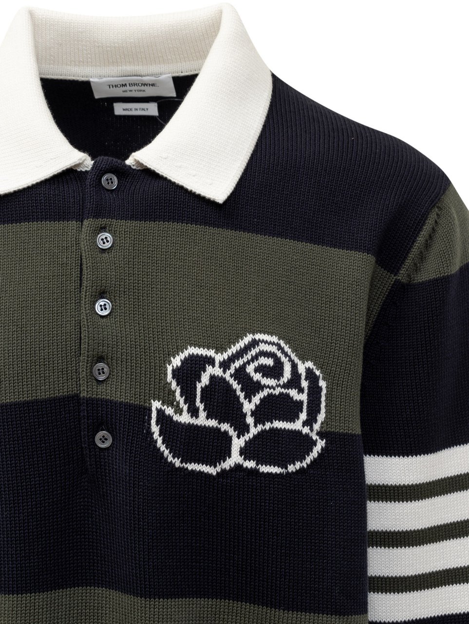 Thom Browne Polo 4-Bar Rose Groen