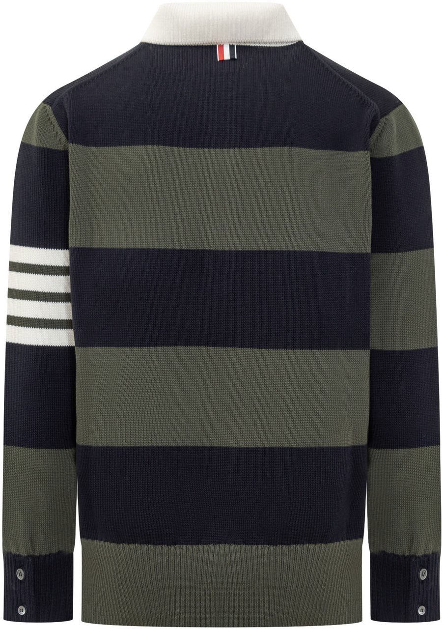 Thom Browne Polo 4-Bar Rose Groen