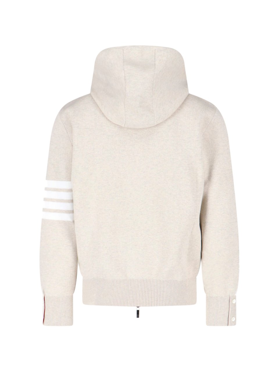 Thom Browne Beige 4-Bar Zip-Up Cotton Hoodie Neutraal