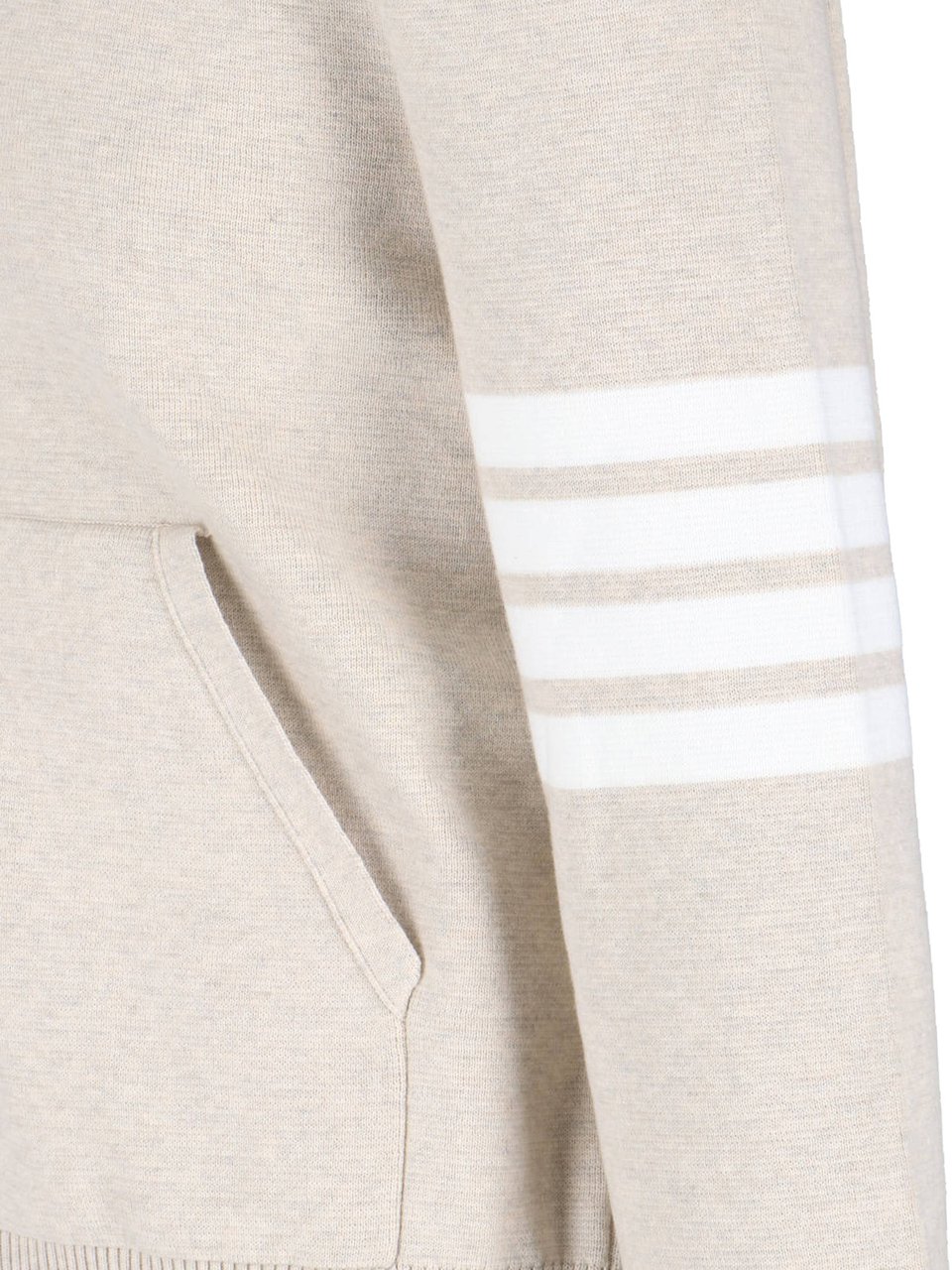Thom Browne Beige 4-Bar Zip-Up Cotton Hoodie Neutraal