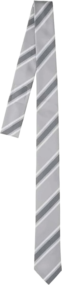 Thom Browne Striped Silk Tie – Grey Grijs