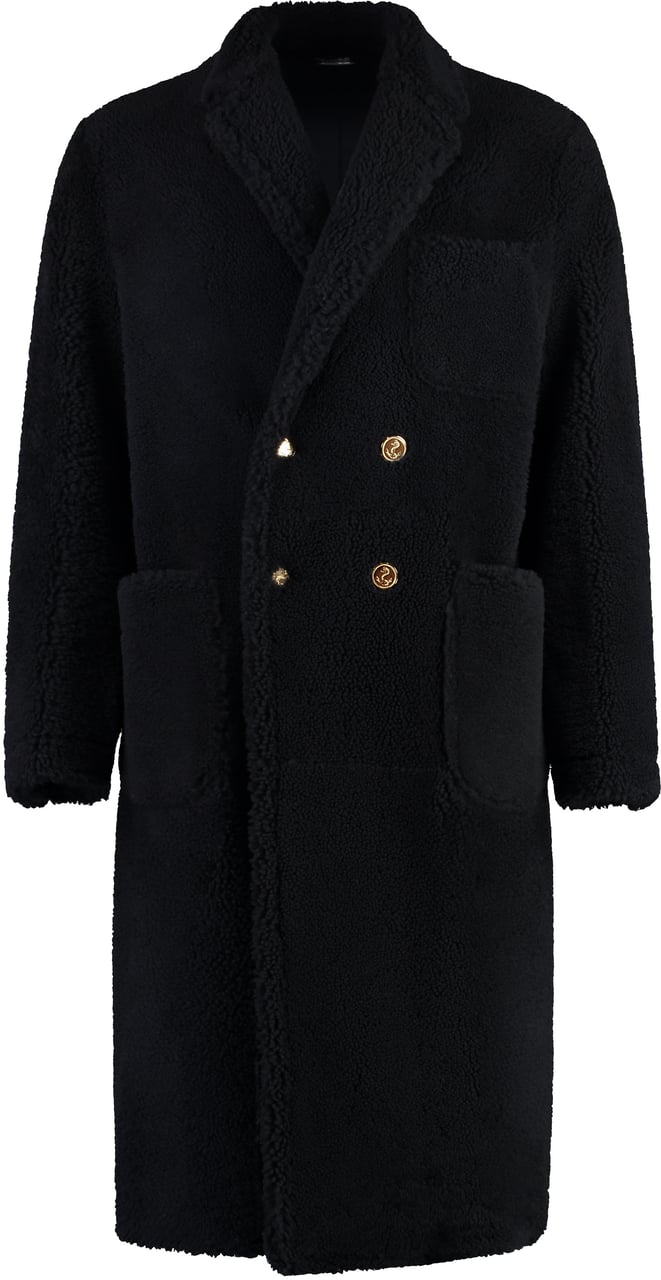 Thom Browne Shearling overcoat Navy