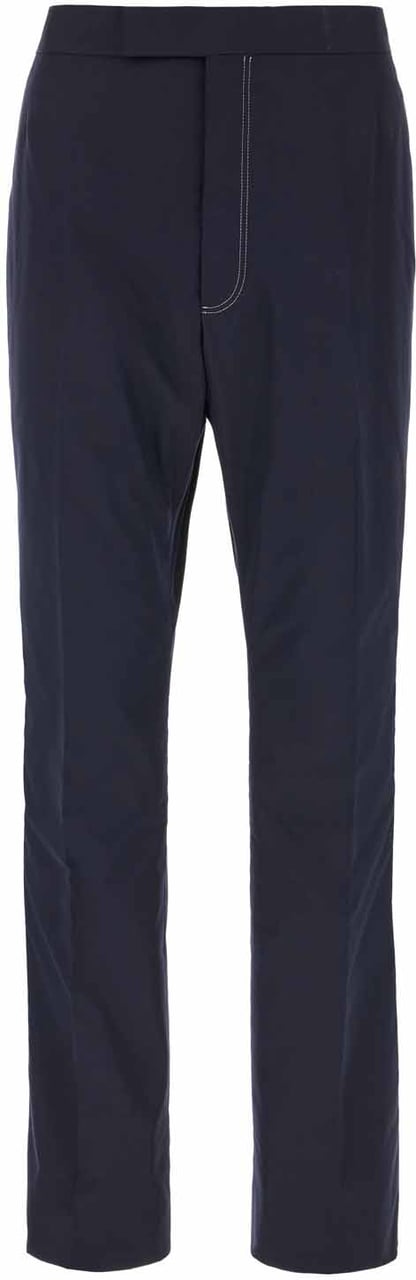 Thom Browne Thom Browne Navy blue polyester blend pants Blauw
