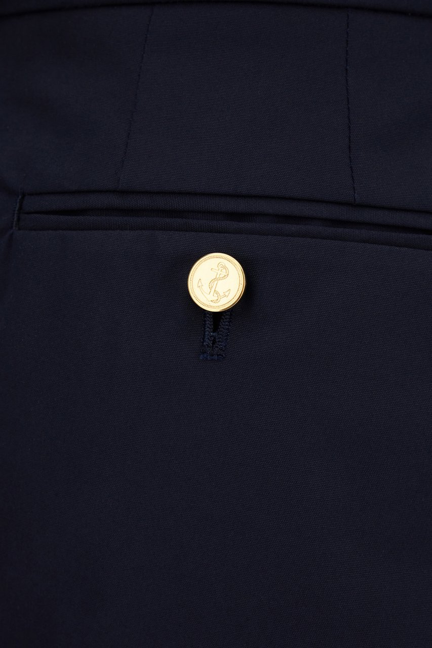 Thom Browne Thom Browne Navy blue polyester blend pants Blauw