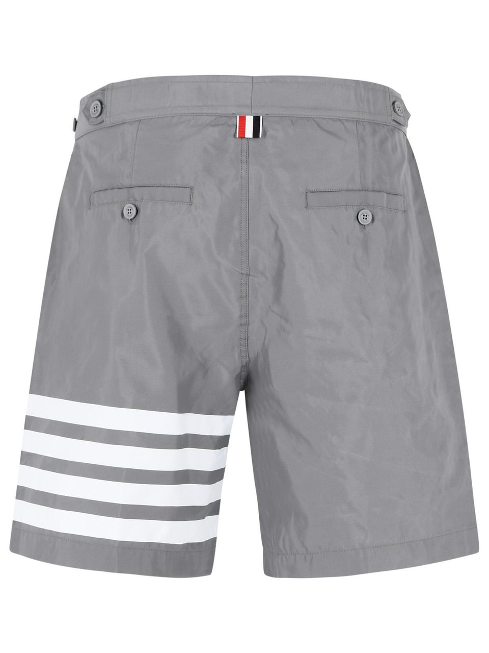 Thom Browne 'Swim Tech 4 Bar' Grey Nylon Swimsuit Grijs