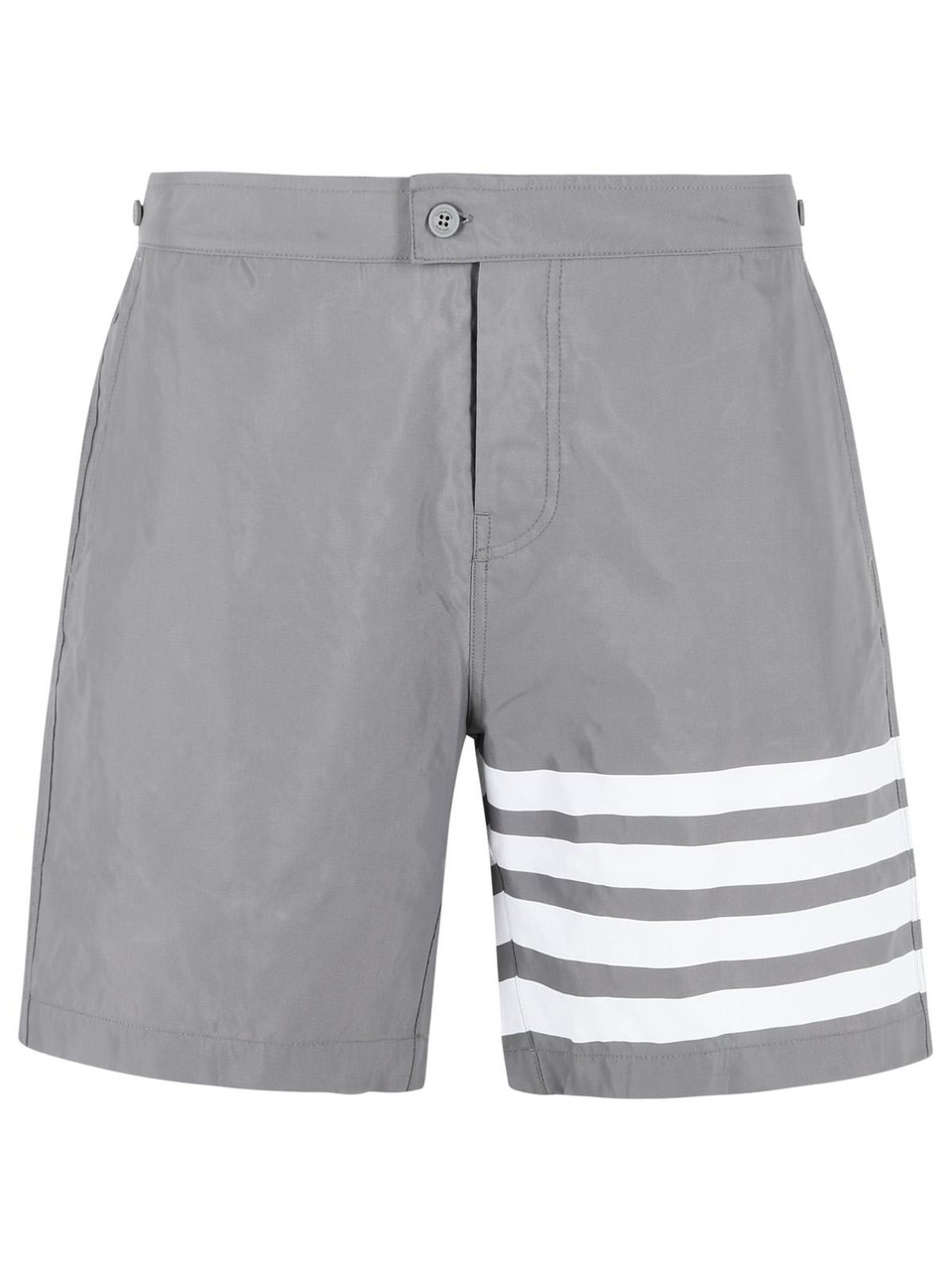 Thom Browne 'Swim Tech 4 Bar' Grey Nylon Swimsuit Grijs