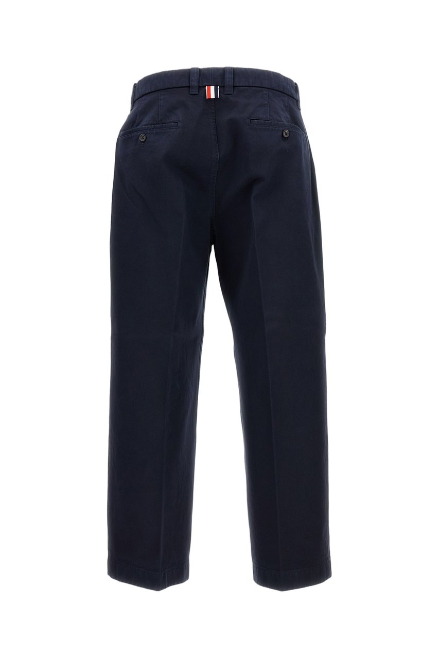 Thom Browne Utility Chino Trouser with Signature Shortened Hem Blauw