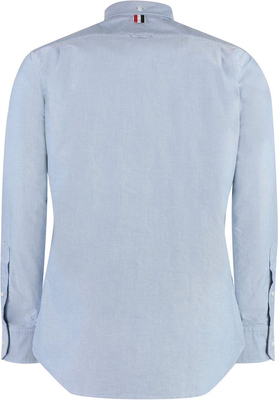 Thom Browne Button-down collar cotton shirt Blauw