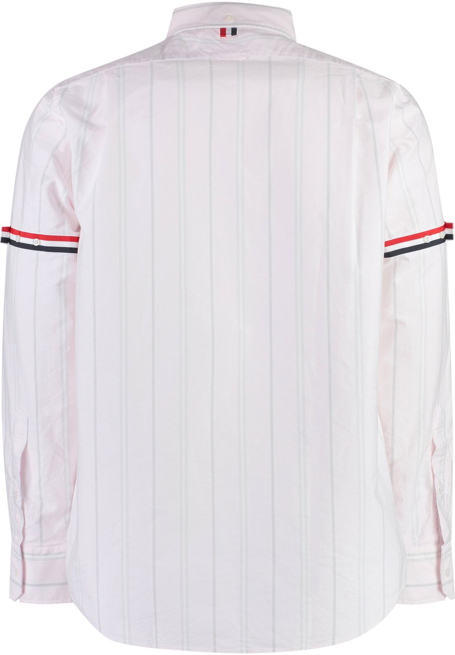 Thom Browne Striped cotton shirt Roze