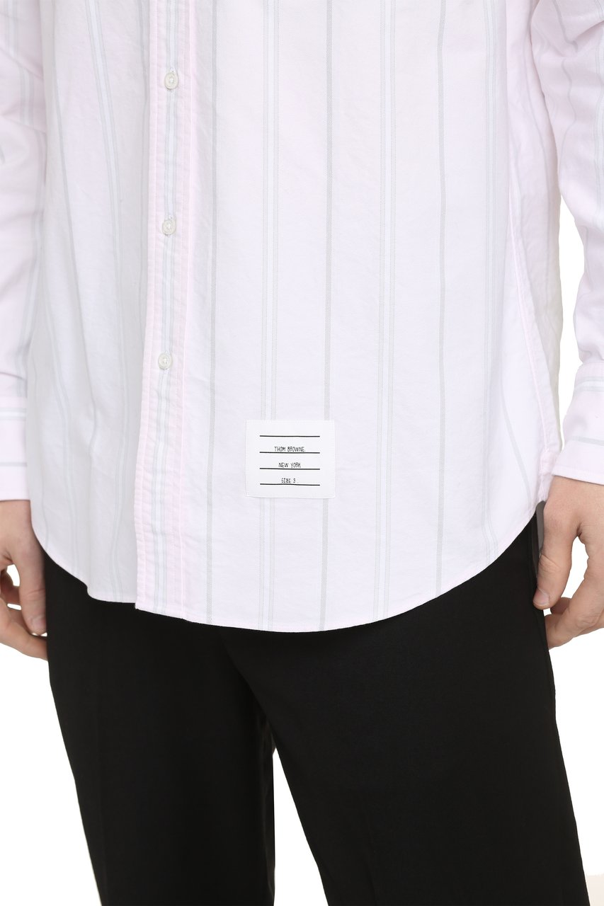 Thom Browne Striped cotton shirt Roze