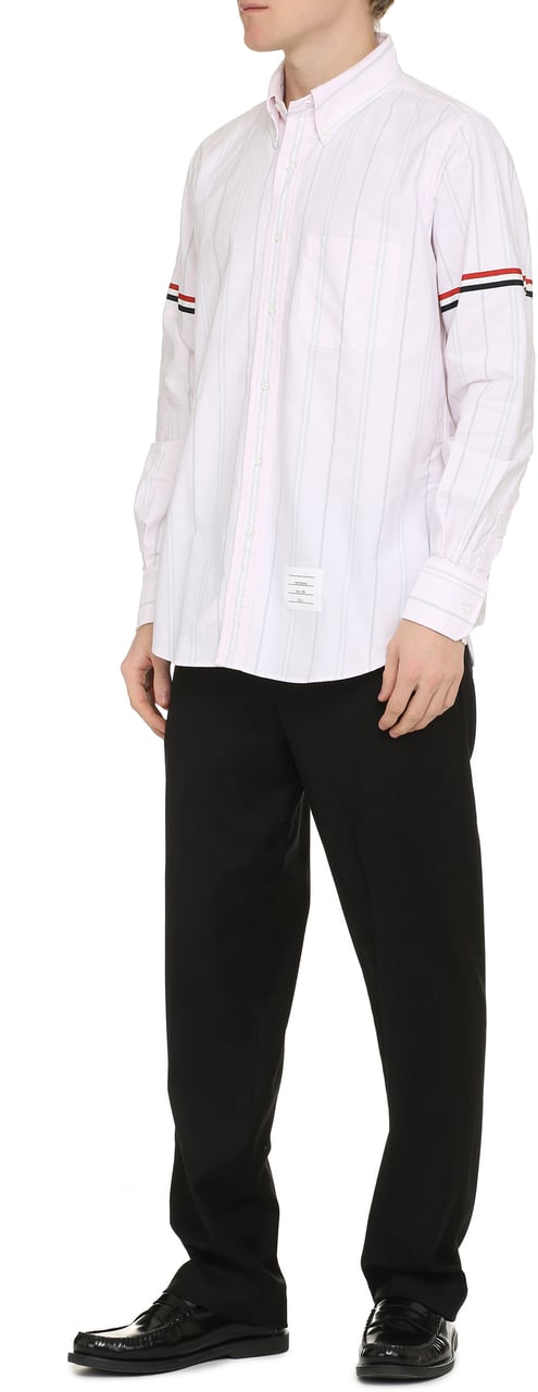 Thom Browne Striped cotton shirt Roze