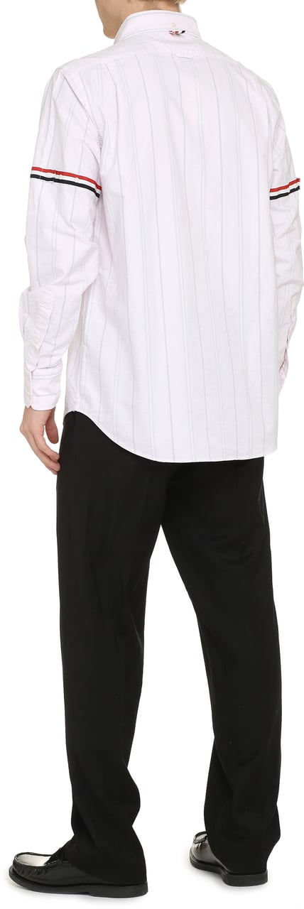 Thom Browne Striped cotton shirt Roze