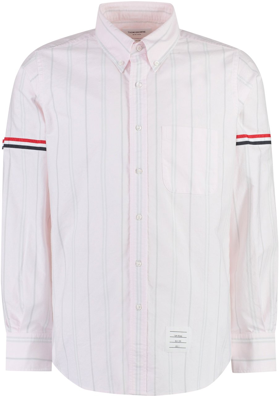 Thom Browne Striped cotton shirt Roze