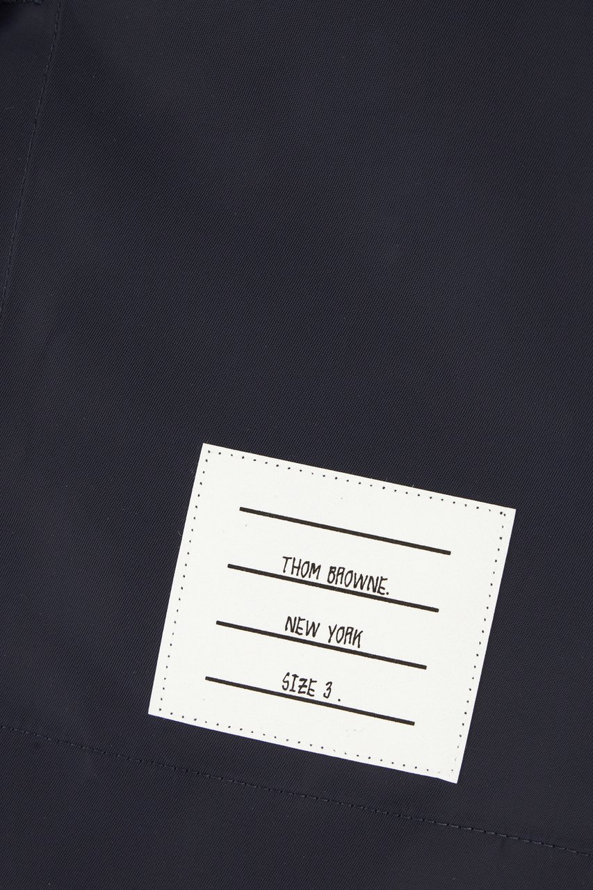 Thom Browne Navy blue nylon jacket Blauw