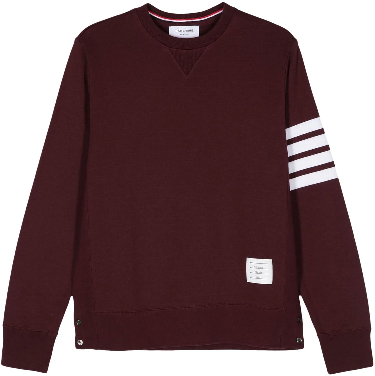 Thom Browne CLASSIC LOOPBACK WITH ENGINEERED 4 BAR CLASSIC CREWNECK Rood