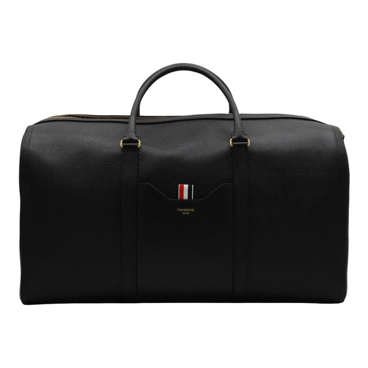 Thom Browne Structured Black Duffle Bag With Gold-Tone Hardware Zwart