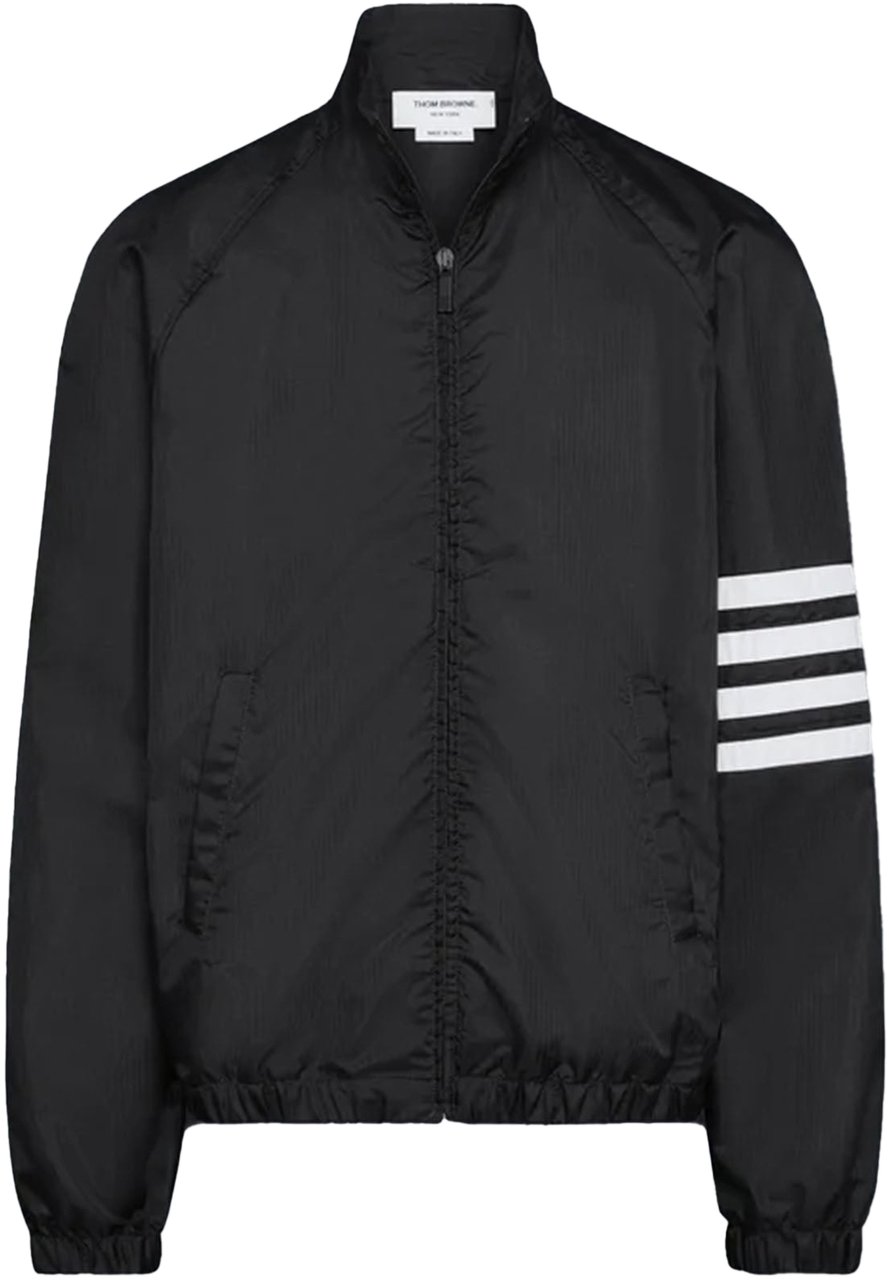 Thom Browne Glanzende ripstop raglan 4-bar trainingsjas zwart Zwart