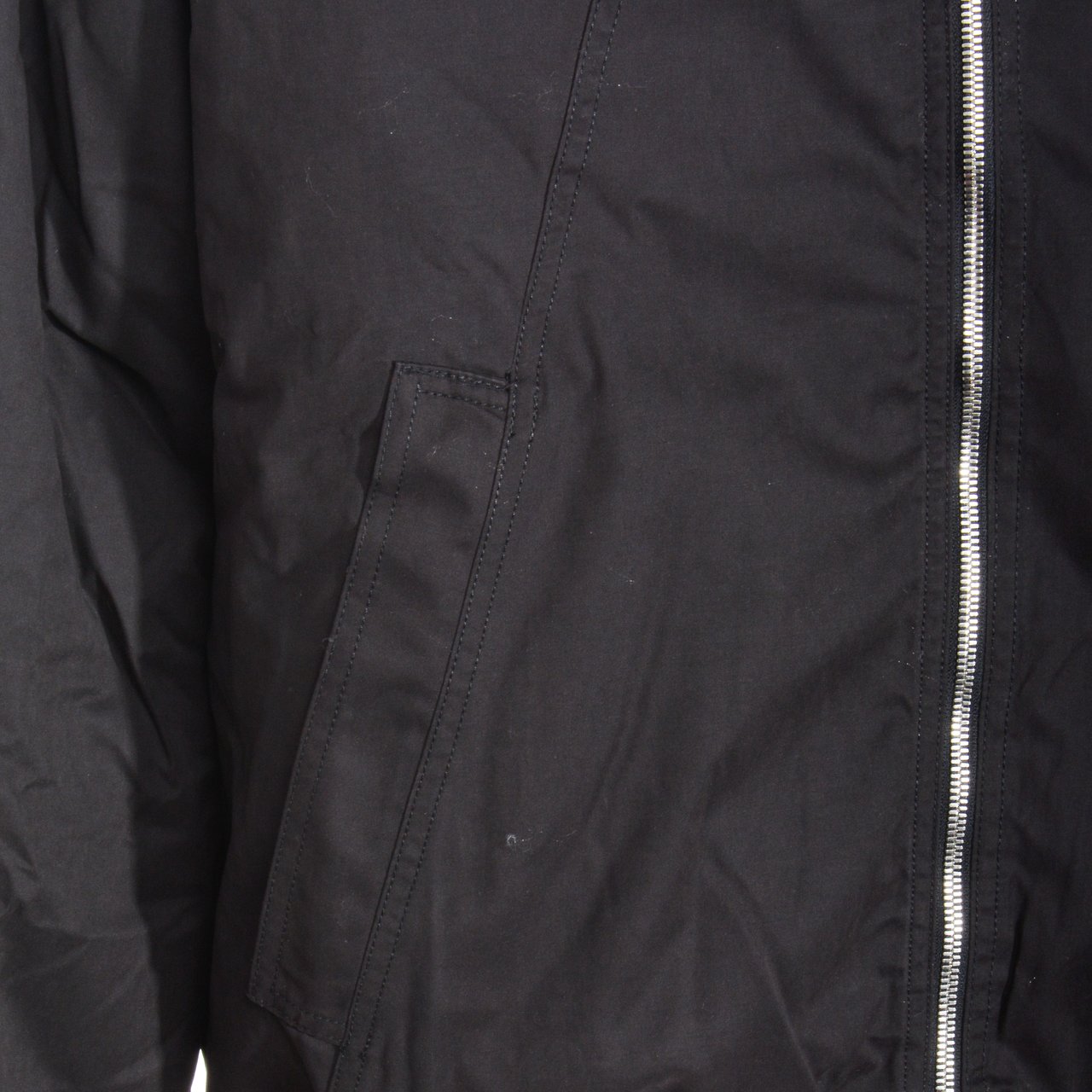 Thom Krom Black Jacket With Silver Zip Closure Zwart