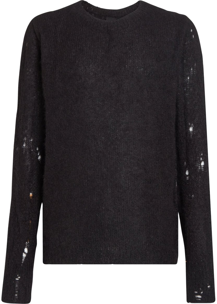 Thom Krom Sweater with destroyed look Zwart