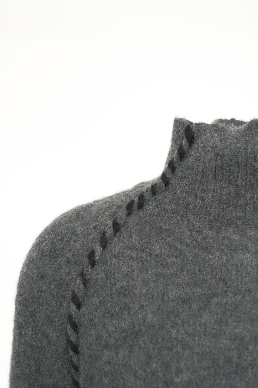 Thom Krom Sweater with decorative seams Grijs