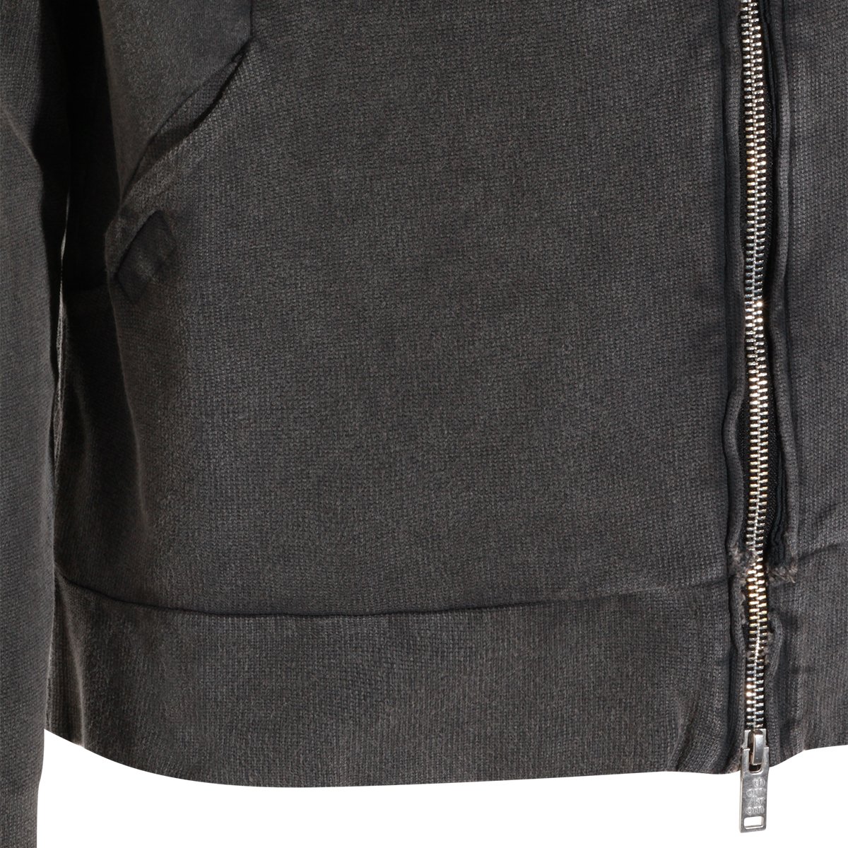 Thom Krom High-Neck Dark Grey Cotton Sweatshirt With Zip Closure And Hoodie Grijs