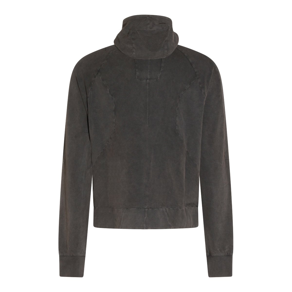 Thom Krom High-Neck Dark Grey Cotton Sweatshirt With Zip Closure And Hoodie Grijs