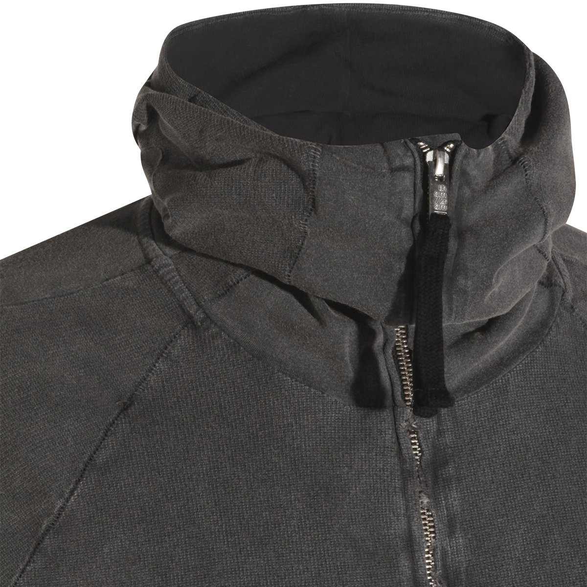 Thom Krom High-Neck Dark Grey Cotton Sweatshirt With Zip Closure And Hoodie Grijs