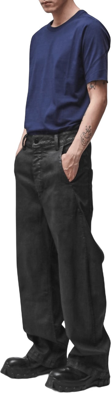 Thom Krom M T 108 COATED WIDE LEG JEANS Zwart