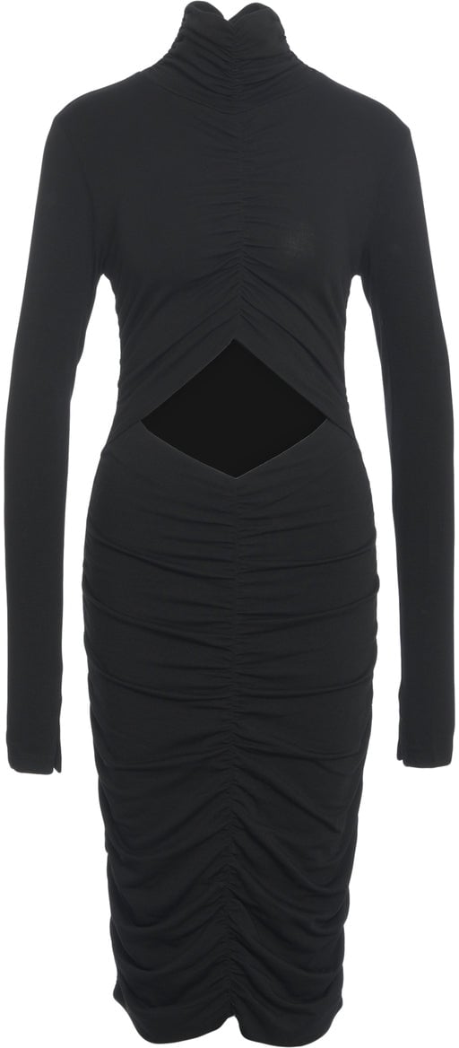 Thom Krom Midi dress with cut-outs and turtleneck Zwart