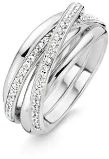 Ti Sento Ti Sento Ring 12056ZI/56 Zilver Gerhodineerd met Zirkonia Maat 56 Zilver