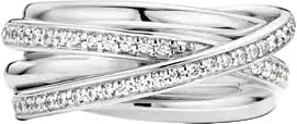 Ti Sento Ti Sento Ring 12056ZI/56 Zilver Gerhodineerd met Zirkonia Maat 56 Zilver
