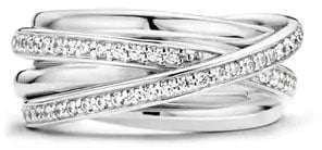 Ti Sento Ti Sento Ring 12056ZI/56 Zilver Gerhodineerd met Zirkonia Maat 56 Zilver