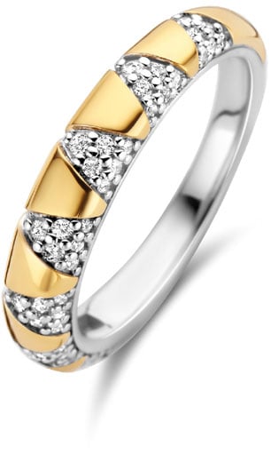 Ti Sento Ring 12216ZY/54 Zilver Bi-color met Zirkonia Maat 54 Goud