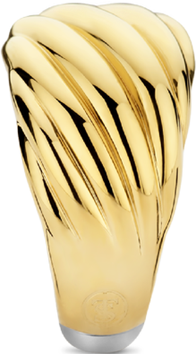 Ti Sento Ti Sento Ring 12238SY/56 Ring Gedraaid Zilver met Geelgouden Plating Maat 56 Goud